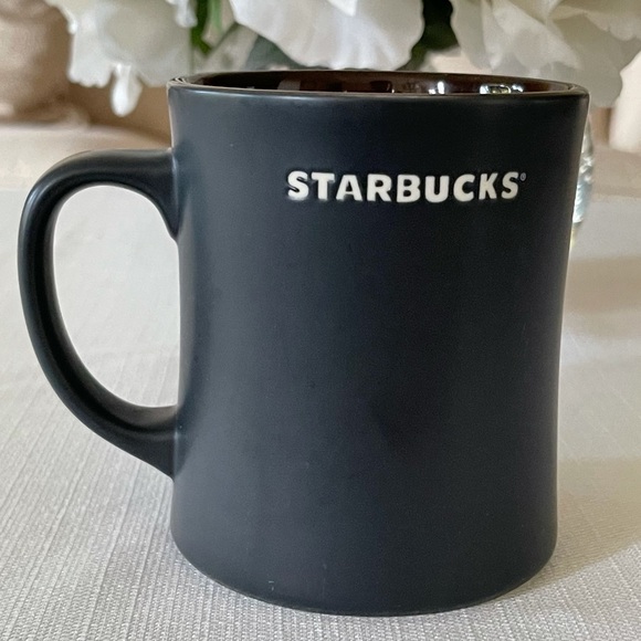 2011 Starbucks French Roast Dark Blue Coffee Mug With Brown Interior - Picture 2 of 11